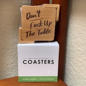 🔹NEW..Natural Bamboo Coaster Set..Don’t “F Up The Table..
